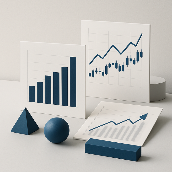 Visual representation of risk analysis across financial assets with charts and abstract data elements.