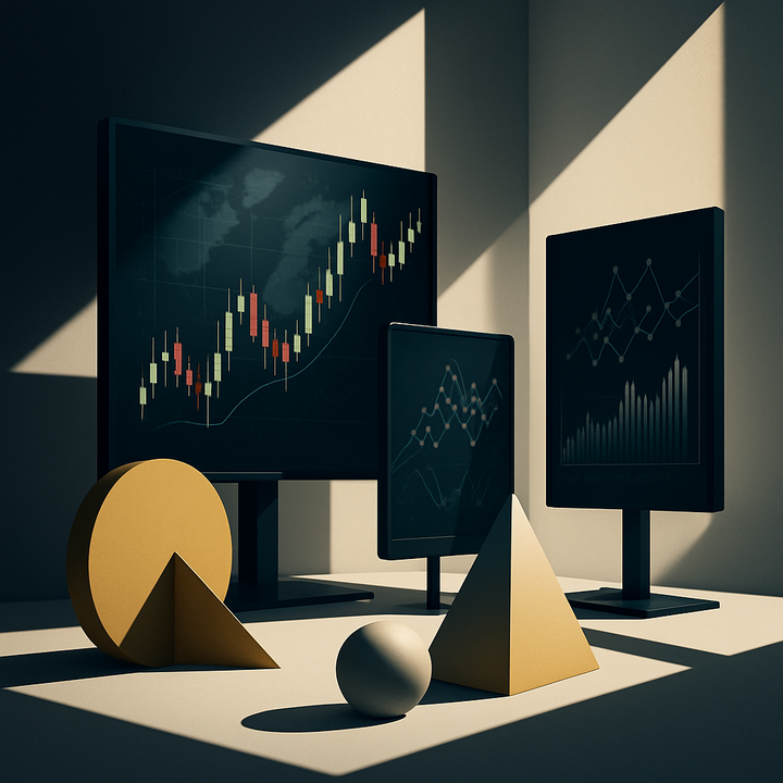 Financial professionals analyzing volatile market data on modern digital screens in a fintech environment.