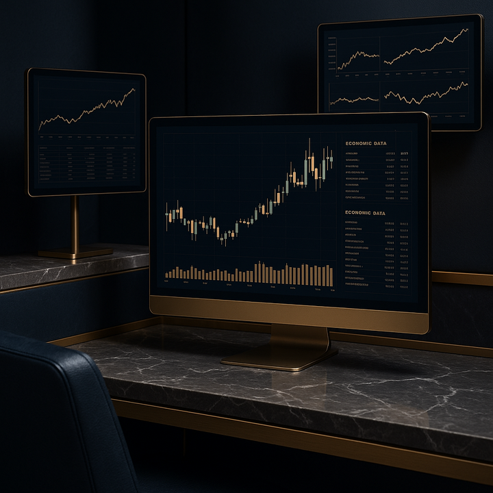Financial analyst reviewing digital market analysis data for investment decisions